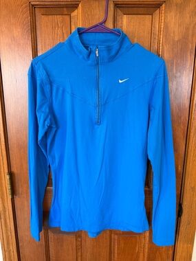 Nike Bright Blue Long-Sleeve Half-Zip Training Top